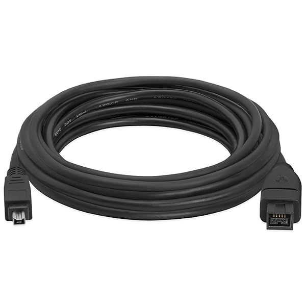 15FT Cmple Bilingual FireWire 800/400 Cable - High Speed IEEE 1394 9 Pin to 4 Pin for MacBook & PC - Durable Black
