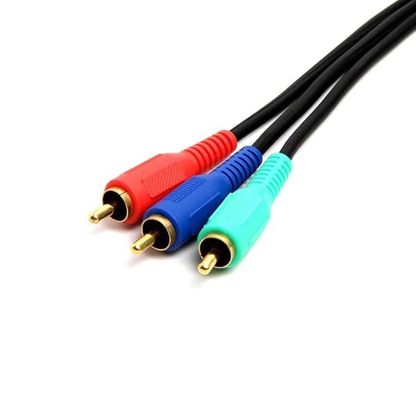 Cmple 25ft RCA Male to Male RGB Component Video Cable for HDTV - High-Quality 3RCA Connection