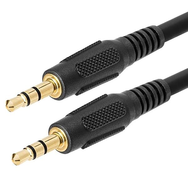 Cmple 12ft 3.5mm Aux Audio Cable - Male to Male Stereo Cord for Car, Phone & Headphones - Black