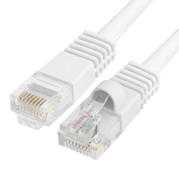 Cmple 3ft Cat5e Ethernet Cable - 350MHz UTP, 1Gbps LAN, RJ45 for PC, Laptop, Modem, Router & Gaming Console - White