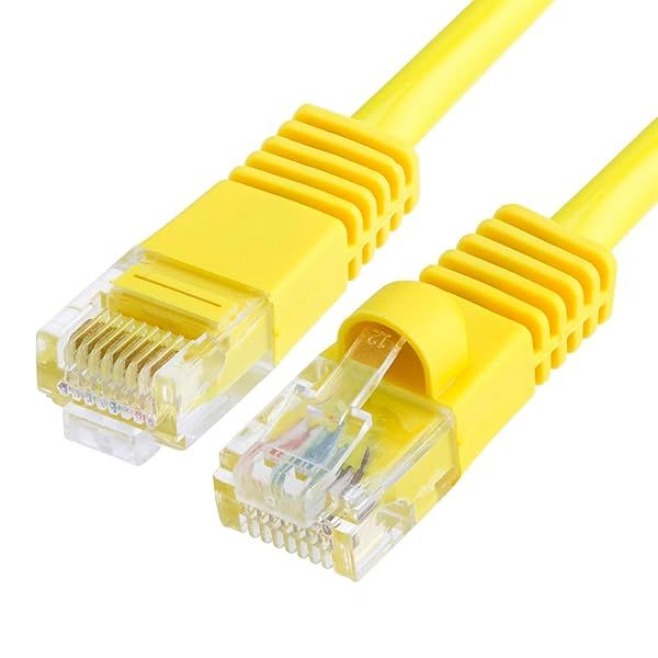 Buy Cmple Cat5e Ethernet Cable 25ft - 1Gbps, 350MHz, Gold Plated RJ45 - High-Speed LAN Network Cable in Yellow