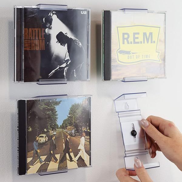 CollectorMount CD Mount 5 Pack: Invisible, Adjustable Shelf & Wall Display for Perfect Organization