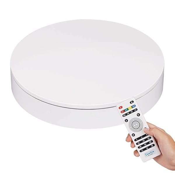 ComXim 360 Photography Turntable: 12.6in Motorized Display Stand for Products - 88-200lbs Capacity, Remote Control & Adjustable Speed