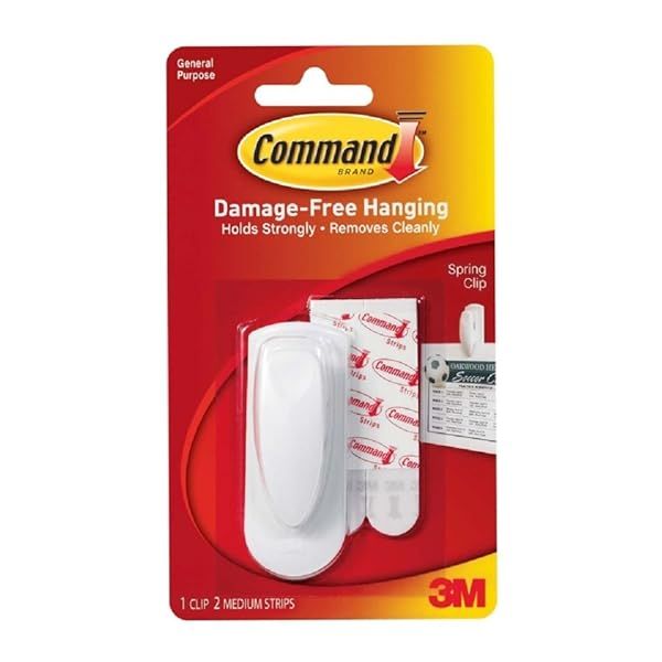 Command Spring Clip 1 & 2 Adhesive 6 Pack - Perfect for Organizing & Decorating