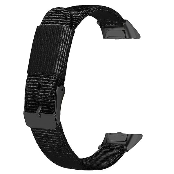 Soft Woven Nylon Replacement Bands for Samsung Galaxy Fit SM-R370 - Stylish & Comfortable Wrist Strap for Men & Women (Black)