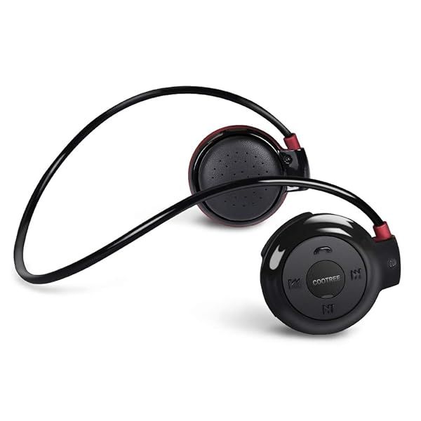 Buy Cootree Wireless Sports Headphones - Foldable Bluetooth Headset with Microphone, Perfect for On-the-Go in Black/Red