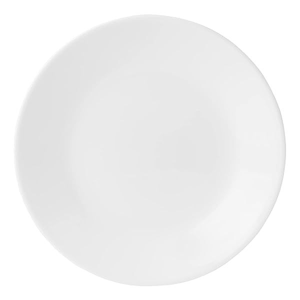 Corelle Vitrelle Livingware Bread and Butter Plate - 6.75-Inch Chip Resistant White Glass Plate
