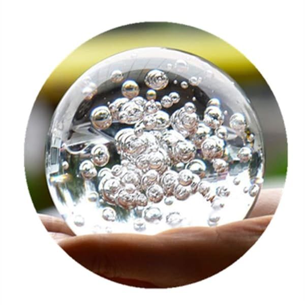 Crystal Glass Marbles Water Fountain Bubble Ball - Feng Shui Decorative 80mm Indoor Figurines