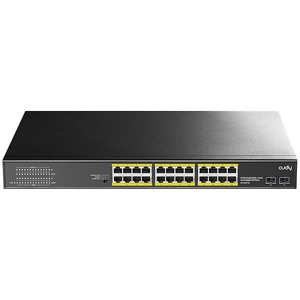 Buy Cudy 24-Port Gigabit PoE+ Switch 300W - Unmanaged, 19-Inch Rackmount, CCTV/VLAN Mode, 802.3af/at - Fast Shipping!