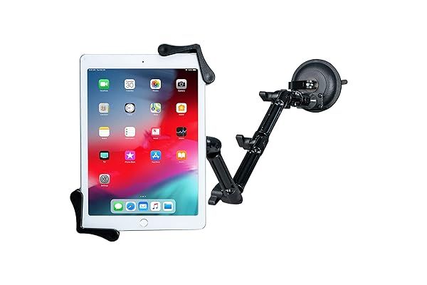 Custom Suction Mount – CTA Custom Angle-Adjustable Flex Suction Mount That Sticks to Flat Surfaces for iPad 10th Gen 10.9" - iPad 7/8/9 Gen 10.2” - iPad Air 4 - iPad Pro 12.9-11” - Black (PAD-CFSM)