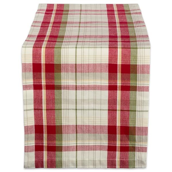 Shop DII Orchard Plaid Linen Table Runner 14x72 - Taupe/Red Tabletop Essentials for Stylish Dining