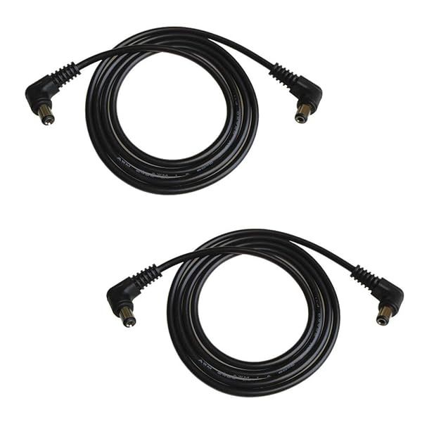 Buy DZYDZR 2pcs 1M DC Extension Cable 2.1mm x 5.5mm - L Type Male to Male, 22 AWG, Max 24V 3A - Durable Black Wire