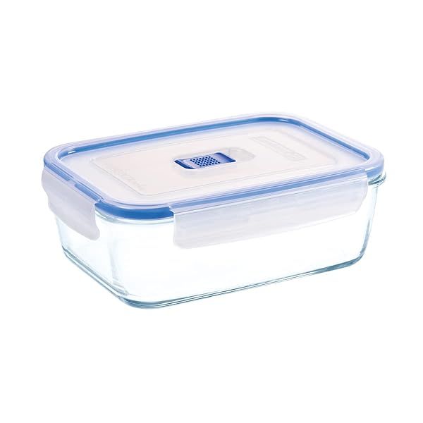 Buy Dajar Pure Box 1220ml Rectangular Glass Storage Container - Transparent Blue, 13x18.5x6.55 cm