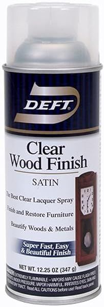 Deft 037125017132 Satin Lacquer: Interior Clear Wood Finish in 12.25-Ounce Aerosol Spray