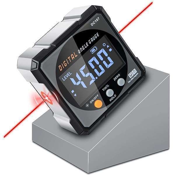Digital Angle Finder with Laser & Magnetic Gauge - Precision Woodworking Tool for Accurate Measurements