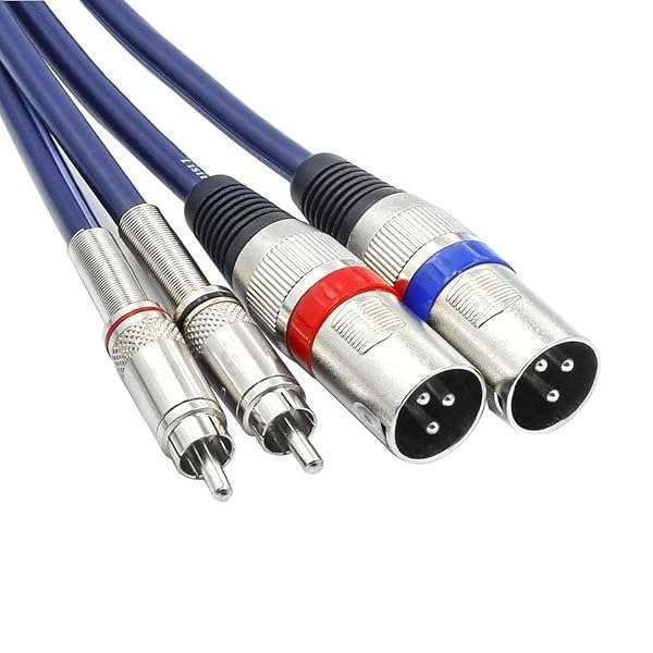 Disino 5ft Dual RCA to XLR Male Cable - HiFi Stereo Audio Connection for Microphones & Devices