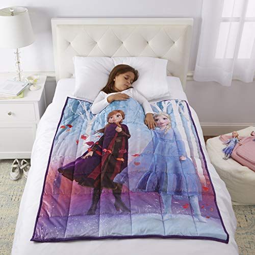 Disney Frozen 2 Weighted Plush Blanket - 4.5lbs Elsa & Anna Design for Cozy Comfort