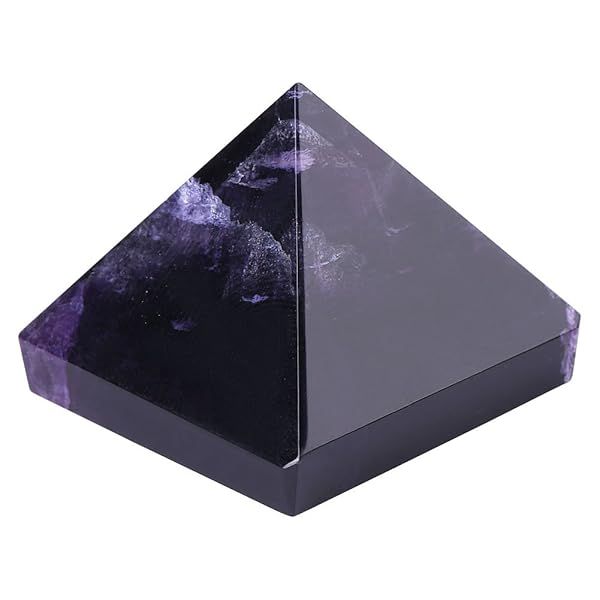 Diyeeni Amethyst Pyramid: Good Fortune Crystal Paperweight & Ancient Egyptian Decor Gift for Family & Friends