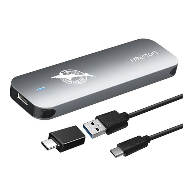 Dogfish 512GB Portable SSD - Ultra-Light USB 3.1 Type-C Drive for Mac/Windows/Android - 9Gbps Speed & LED Indicator
