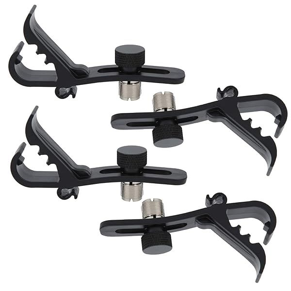 4 Pcs Adjustable Drum Microphone Clips - Shockproof Mounts for Secure Instrument Mic Holding