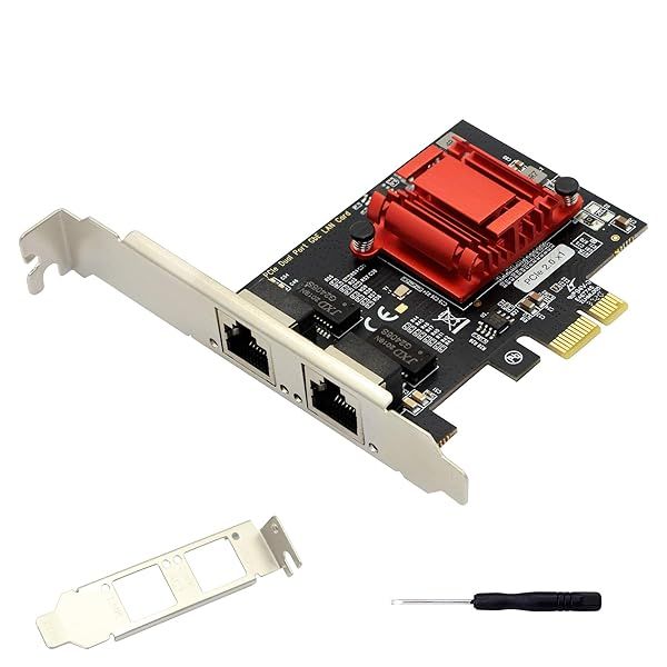 Dual Port Gigabit Ethernet PCI-E x1 Card with 82575EB Chipset for Desktops & Servers - Low Profile RJ45 Adapter