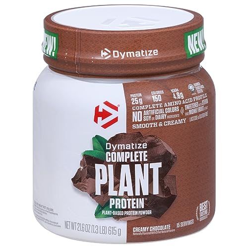 Dymatize Vegan Plant Protein - Creamy Chocolate, 25g Protein, 4.8g BCAAs, Complete Amino Acids, 15 Servings