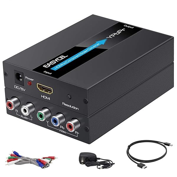 Buy EASYCEL HDMI to Component Converter - 1080P Aluminum RGB Converter with Cables & Scaler Function