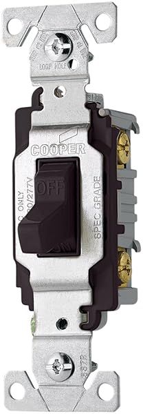 Buy EATON CS120BK 20-Amp Compact Toggle Switch - Commercial Grade, Black, 120/277V, Side Wiring