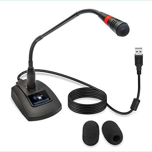 "ECS WordSentry 19" USB Gooseneck Microphone: Noise-Cancelling, Unidirectional for Streaming, Podcasting, Gaming & Meetings"