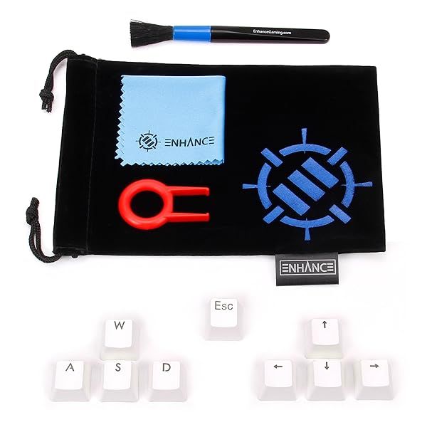 Upgrade Your Gaming Keyboard: ENHANCE PBT Doubleshot Keycaps Set with Keycap Puller & Accessories - Compatible with Mechanical Switches