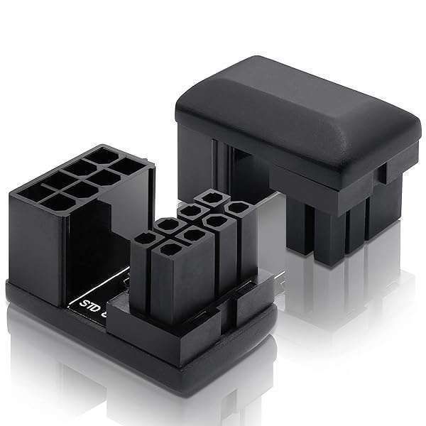 EZDIY-FAB GPU VGA PCIE 8 Pin U Turn 180 Degree Angle Connector Power Adapter Board for Desktop Graphics Card-Standard Type 2 Pack