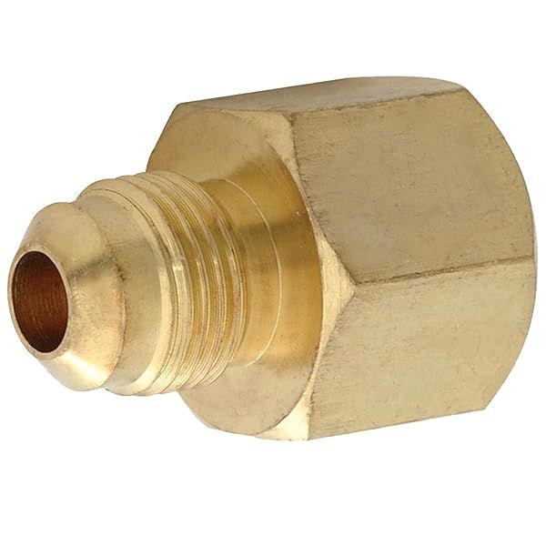 "Eastman 3/8" OD Flare x 1/2" FIP Gas Fitting Adapter - Zinc Plated Steel for Natural Gas & Propane"