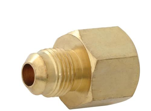 "Eastman 5/8" OD Flare Gas Fitting Adapter - 1/2" MIP & FIP for Natural Gas & Propane, Zinc Plated Steel, Model 65709B"