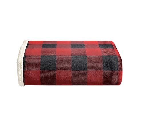 Cozy Eddie Bauer Reversible Sherpa Throw Blanket - Perfect Christmas Gift & Plaid Decor for Couch