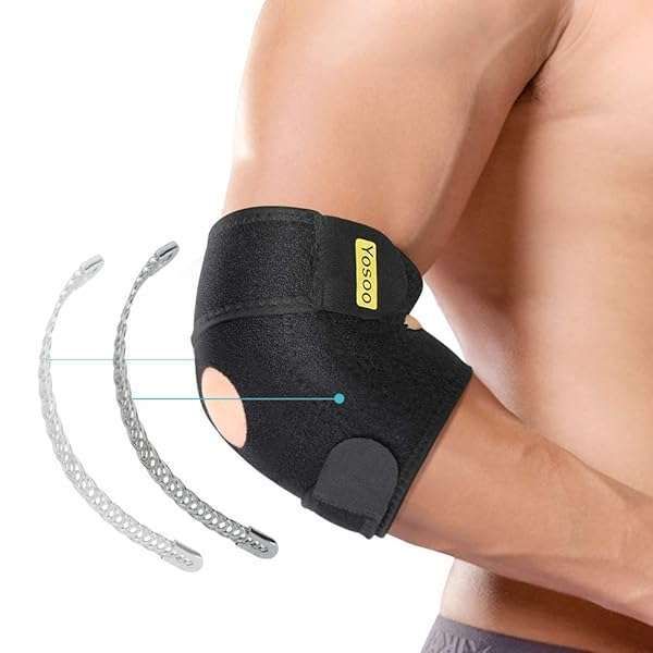Adjustable Elbow Brace with Dual-Spring Stabilizer for Golfers & Tennis Elbow Relief | Arthritis & Tendonitis Support