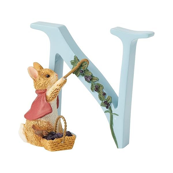 Enesco Beatrix Potter Letter N Flopsy Figurine - 2.68 Inch Multicolor Collectible