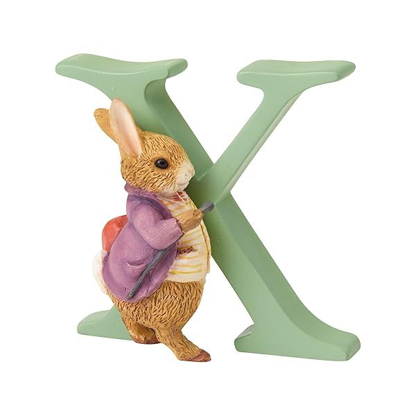 Enesco Beatrix Potter Letter X Figurine - Old Mr. Benjamin Bunny, 2.36 Inch, Multicolor Collectible