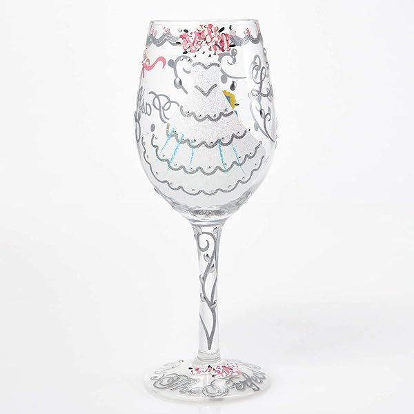Enesco Lolita Bride Hand-Painted Wine Glass - Artisan 15 oz Wedding Dress Design