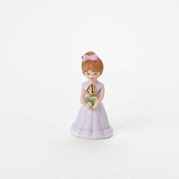 Enesco Growing Up Girls “Brunette Age 4” Porcelain Figurine, 3.5”, White