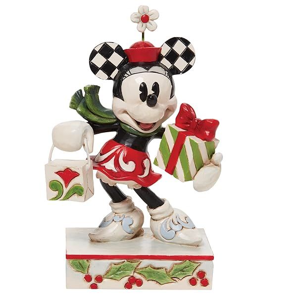Shop Enesco Jim Shore Disney Traditions Minnie Mouse Christmas Figurine - 5.25 Inch, Colorful Holiday Decor