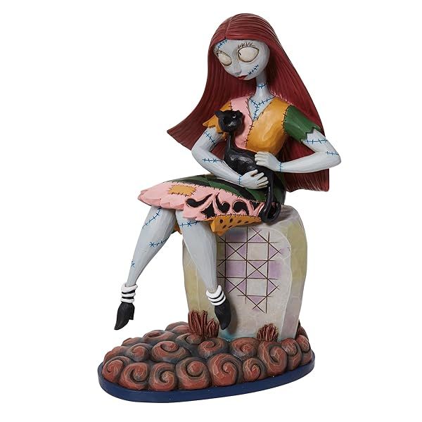 Enesco Jim Shore Disney Nightmare Before Christmas Sally & Cat Figurine - 8 Inch Multicolor Collectible