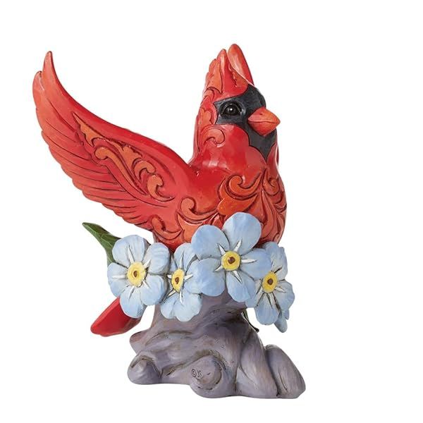 "Enesco Jim Shore Caring Cardinal Figurine - Hand-Painted 4.8" Stone Resin Collectible Bird Decor for Home & Memorial"