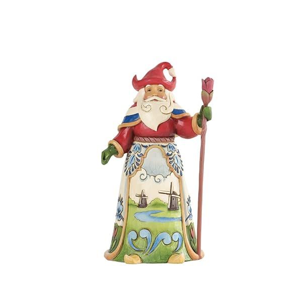 "Enesco Jim Shore Dutch Santa Figurine - 7" Multicolor Heartwood Creek Stone Resin Collectible"