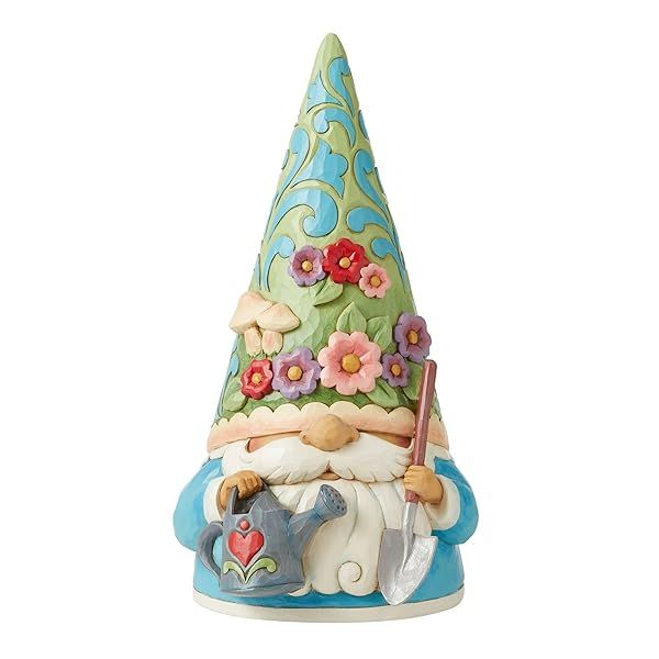 "Enesco Jim Shore Gardening Gnome Figurine - 14.5" Indoor/Outdoor Decor, Multicolor"
