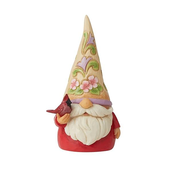 Enesco Jim Shore Heartwood Creek Gnome Holding Cardinal Figurine - 4.72 Inch Multicolor Collectible