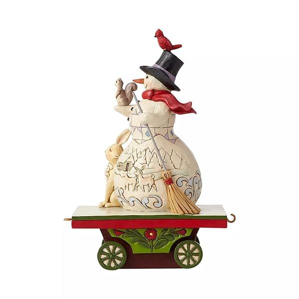 Enesco Jim Shore Snowman Figurine on Train Car - 6.7 Inch Multicolor Collectible