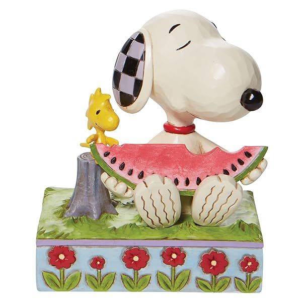 Enesco Peanuts Jim Shore Snoopy Watermelon Figurine - 4.625 Inch Collectible