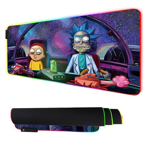 Envysun RGB LED Gaming Mouse Pad - Colorful Rubber Base Desk Mat for PC & Laptop (31.5x11.8 inches)