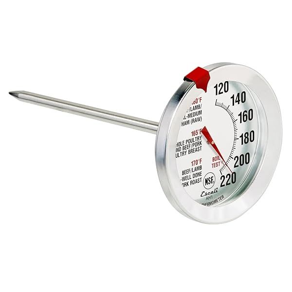 "Escali AH1 Stainless Steel Meat Thermometer - 2.5" Dial, NSF Certified for Beef, Poultry, Pork & Veal - Oven Safe & Accurate"