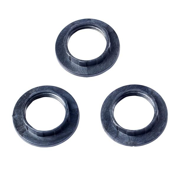 FASTROHY 3Pcs Black Light Shade Collar Ring Adaptor for E14 Lamp Bulb Holder